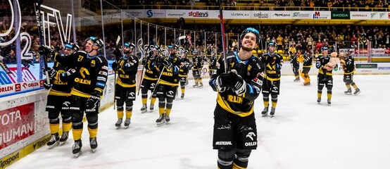 Hokejisté HC Verva Litvínov děkují fanouškům na Zimním stadionu Ivana Hlinky po vyhraném zápasu české extraligy Hokejisté HC Verva Litvínov děkují fanouškům na Zimním stadionu Ivana Hlinky po vyhraném zápasu české extraligy