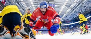 Hokej, EHT 2023, útočník české reprezentace Matěj Stránský v zápase Karjala Cupu 2023 proti Švédsku