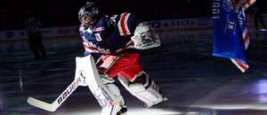 Hokej, NHL, brankář Henrik Lundqvist se připravuje na zápas New York Rangers proti Toronto Maple Leafs