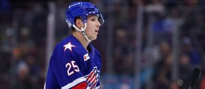Český útočník Jiří Kulich v dresu Rochester Americans v AHL 2023-24 sbírá bod na zápas, v tabulce střelců je druhý