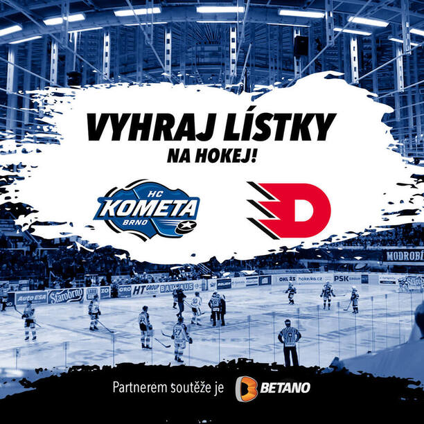 Soutěž o vstupenky na zápas hokejové extraligy HC Kometa Brno vs. HC Dynamo Pardubice - vyhrajte lístky zdarma
