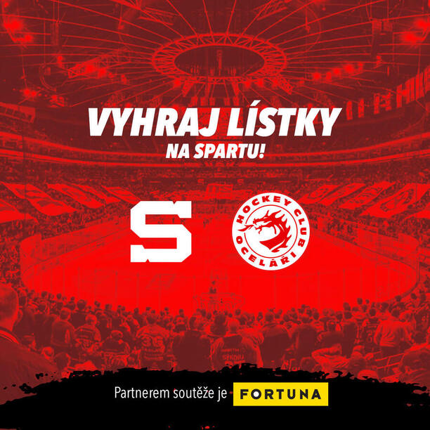 Soutěž o vstupenky na hokej: Extraliga 2024 Sparta Praha vs. Oceláři Třinec v O2 Areně