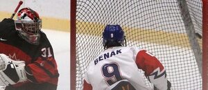 Česko vs. Kanada, Hlinka Gretzky Cup, finále, fotka z finálového utkání ČR - Kanada v roce 2023 Česko vs. Kanada, Hlinka Gretzky Cup, finále, fotka z finálového utkání ČR - Kanada v roce 2023