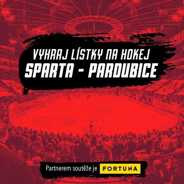 Soutěž o vstupenky na hokej: Sparta Praha vs. Pardubice v O2 Areně zdarma (extraliga 2024)
