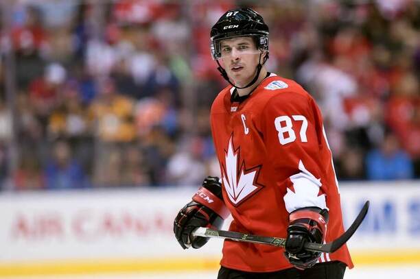 Kanadský hokejista Sidney Crosby v reprezentačním dresu.