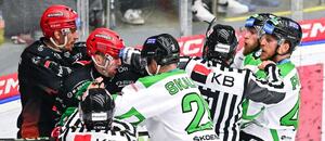 Hokej play off extraliga 2025, čtvrtfinále Mladá Boleslav vs. Mountfield HK, potyčka Hokej play off extraliga 2025, čtvrtfinále Mladá Boleslav vs. Mountfield HK, potyčka