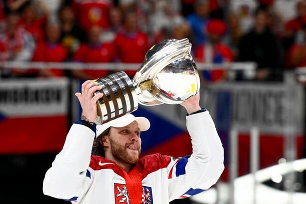 David Pastrňák na MS v hokeji 2024 v Česku