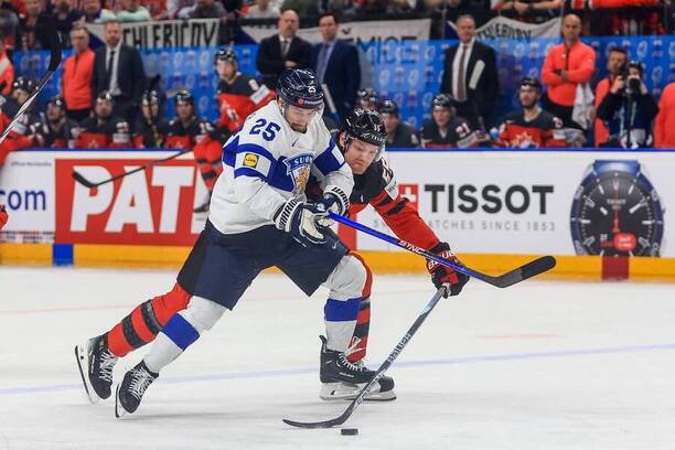 MS v hokeji, Kanada vs. Finsko, foto ze vzájemného duelu na šampionátu v roce 2024