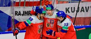 MS v ledním hokeji 2025, hráči českého týmu se radují