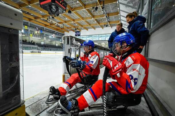 Česká reprezentace během parahokejového turnaje v Turíně
