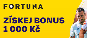Fortuna rozdává bonus 1 000 Kč za registraci
