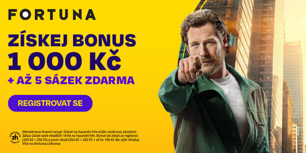 Získej bonus u&nbsp;Fortuny za registraci