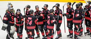 Hráči Sparty se radují z vítězství v Champions Hockey League