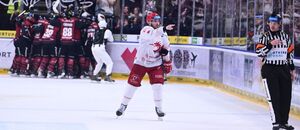 Momentka z 5. čtvrtfinále Sparta vs. Třinec v play off 2025