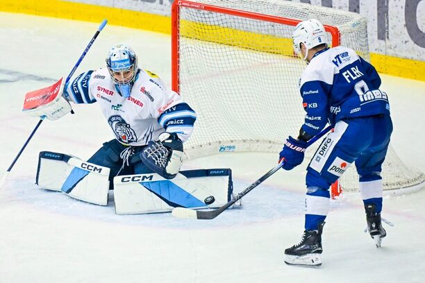 Útočník Komety Brno Jakub Flek v zápase proti Liberci