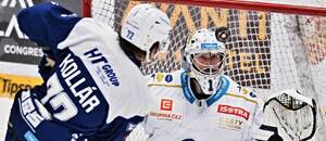 Andrej Kollár a Adam Brízgala v únorovém zápase Komety s Kladnem, oba týmy se utkají také v dnešním 11. kole extraligy 2025/26