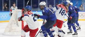 Fotka ze zápasu Česko vs. USA na hokejovém turnaji žen na ZOH 2022