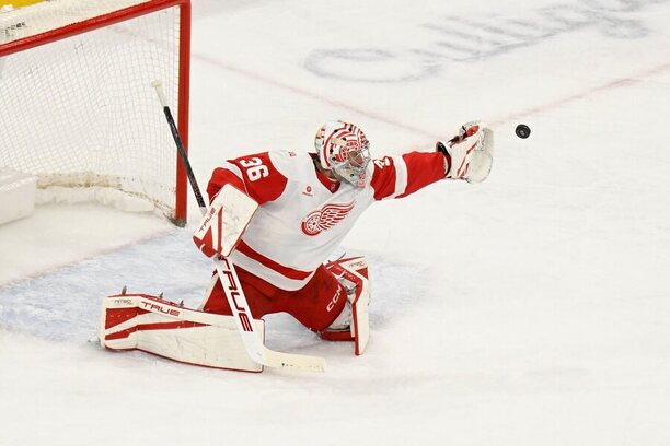 Brankář Detroitu Red Wings John Gibson
