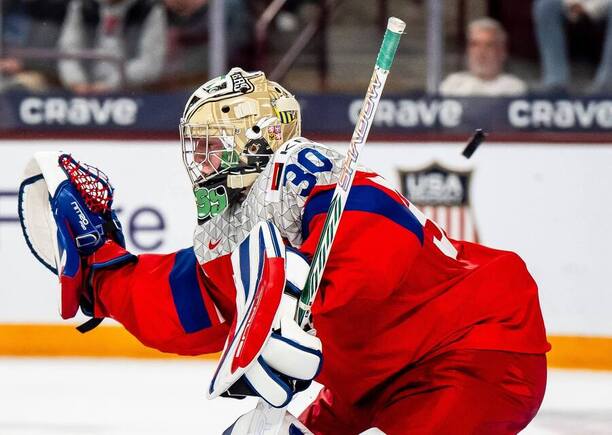 Brankář Michal Oršulák v&nbsp;akci