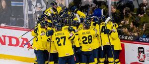 Radost švédského týmu po postupu do finále MS U20 2026