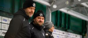 Vsetínští trenéři Michal Broš (vlevo) s Lubošem Jenáčkem