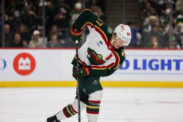 Kirill Kaprizov, forvard ve službách Minnesoty Wild, během střetnutí proti Floridě Panthers