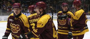 Jihlavští hráči Edgars Kulda, Marcel Štefančík, Lukáš Lhoták, Daniel Krenželok, Daniel Bukač