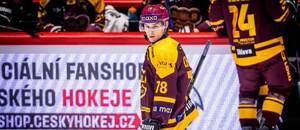 Na snímku Marek Chvátal z týmu HC Dukla Jihlava