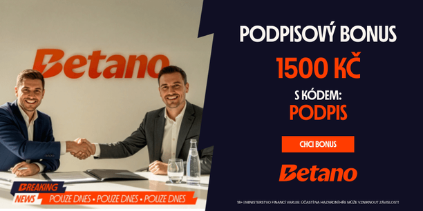 Betano bonus 1900&nbsp;Kč: Získejte dnes, v&nbsp;sobotu 18. 4.&nbsp;2026, speciální free bet po registraci s&nbsp;promo kódem PODPIS