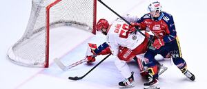 HC Oceláři Třinec a HC Dynamo Pardubice dnes hrají 4. finále play off extraligy ledního hokeje 2026. Zde Marko Daňo ve 3. zápase.