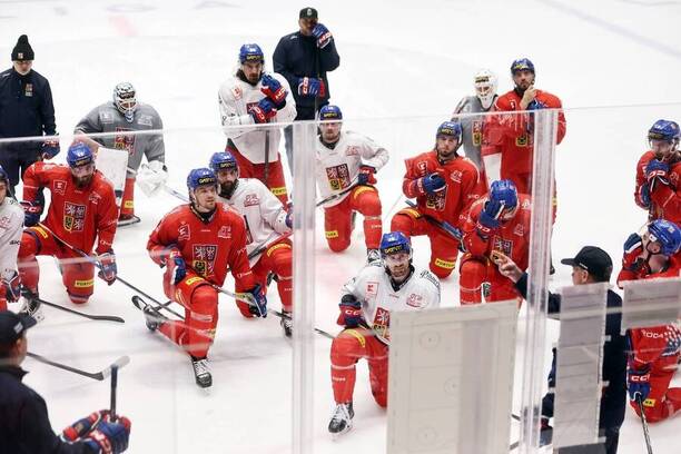 Trénink české hokejové reprezentace před Fortuna Hockey Games