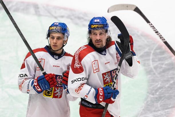 Tomáš Cibulka a&nbsp;Daniel Voženílek v&nbsp;1. utkání Českých hokejových her 2026, Česko dnes vyzve Švédsko