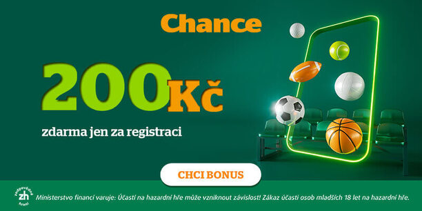 Chance bonus za registraci 200&nbsp;Kč získáte bez vkladu, deposit bonus má hodnotu až 2&nbsp;000&nbsp;Kč
