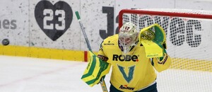 Vsetínský brankář Miroslav Svoboda v akci